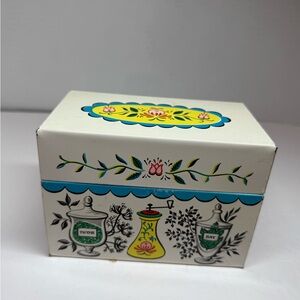 Vintage recipe card metal tin box